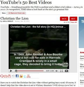 YouTube Top 50 Time Magazine March 2010